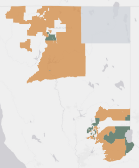 State Assembly District 1 results map
