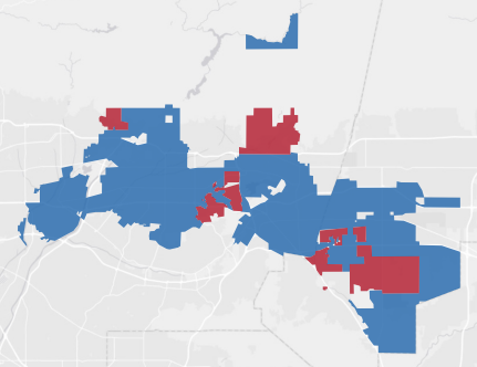 State Senate District 22 results map