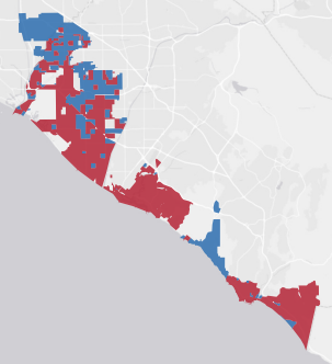 State Senate District 36 results map