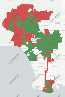 City of Los Angeles Measure TC results map