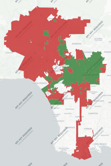 City of Los Angeles Measure TT results map