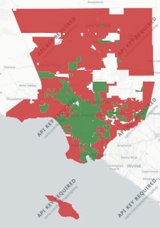 County of Los Angeles Measure ER results map