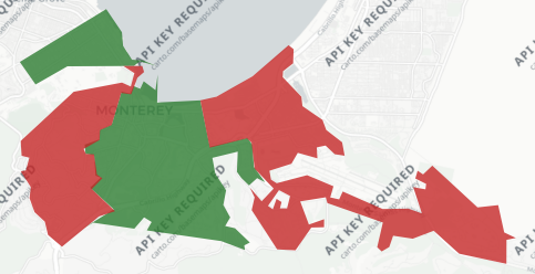 City of Monterey Measure D results map