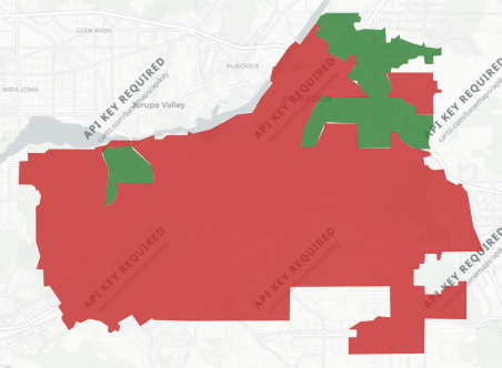 City of Riverside Measure Z results map