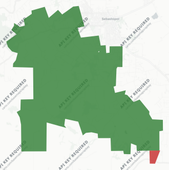 Twin Hills Union School District Measure A results map